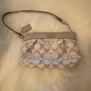 Coach Gray and Cream Wristlet